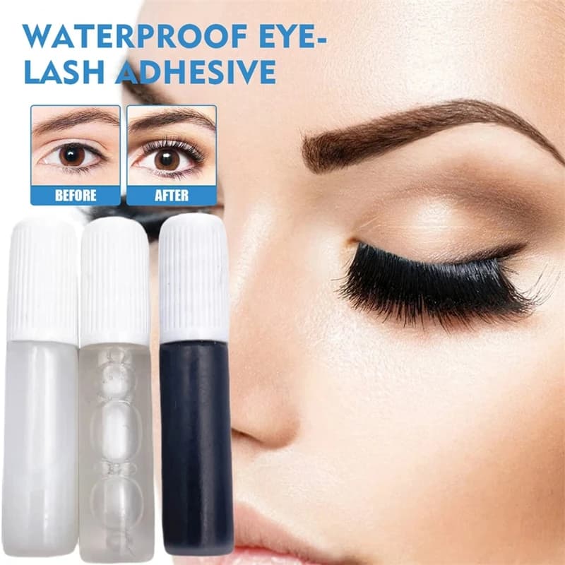2 pcs Extended Collar Fins Waterproof Drying Fast Long Life Strong No sprinkling Black Primer for Eyelash Tools 1 ml