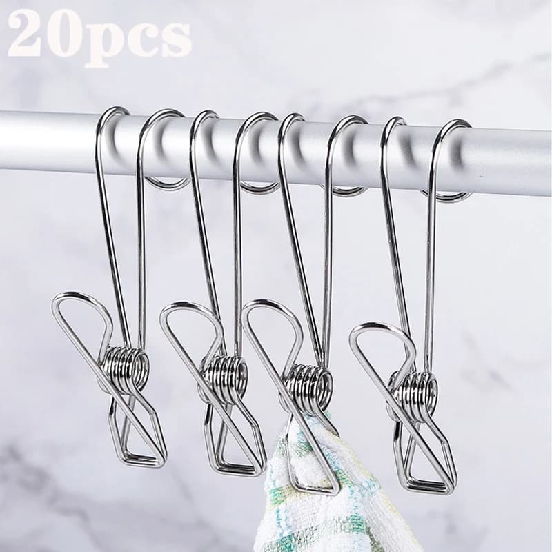 Mollette per vestiti in acciaio inossidabile Clip per riporre il bucato Ganci Clip per foto Mollette per bagno Clip per asciugamani Portaoggetti per organizer da cucina
