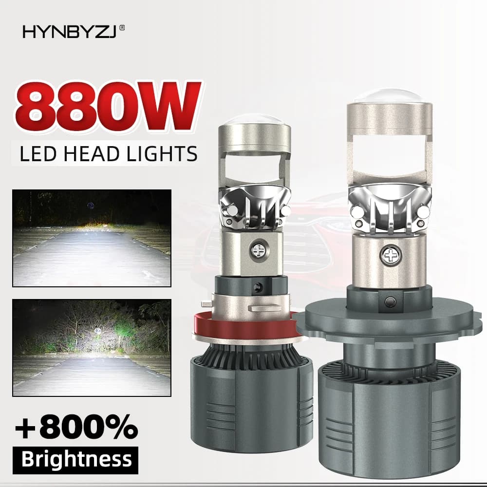 HYNBYZJ H7 Canbus Faro Dell'automobile Mini Lente H4 H8 9005 9006 HB3 HB4 Lampadina Del Proiettore A LED 6000K H11 Auto Moto Mini Lente 12V