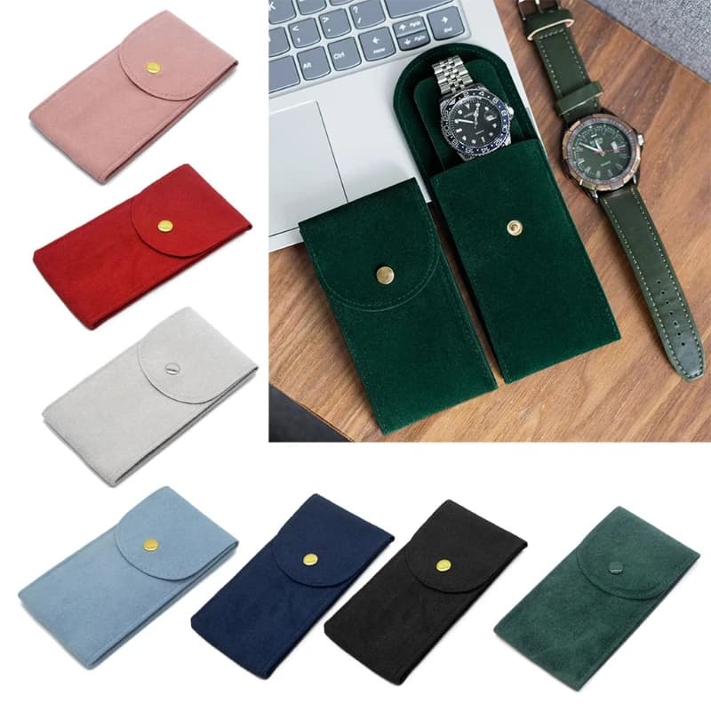 Custodia per orologio portatile in tessuto di flanella Custodia per orologio da viaggio per orologio singolo Custodia per display per uomo e donna Dropshipping