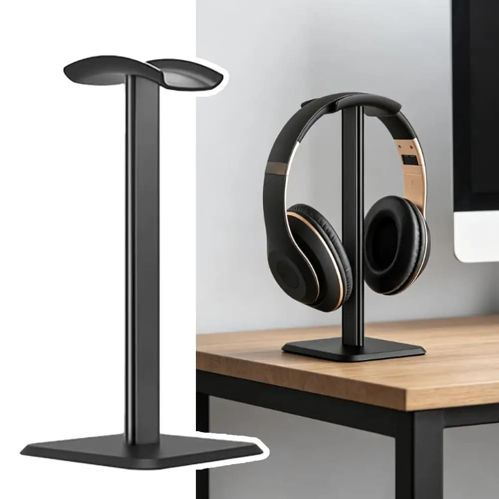 Aluminum Alloy Headphone Stand Desktop Headset Holder Universal Over Ear Earphone Display Rack For Gaming PC Computer Desk