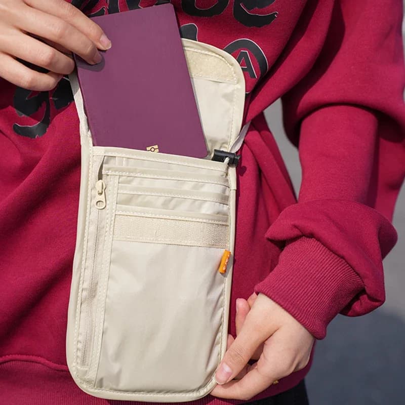 Rfid-Blocking Travel Pouch Neck Wallet impermeabile Family Passport Holder Organizer Multi-tasche passaporto Document Credit Case