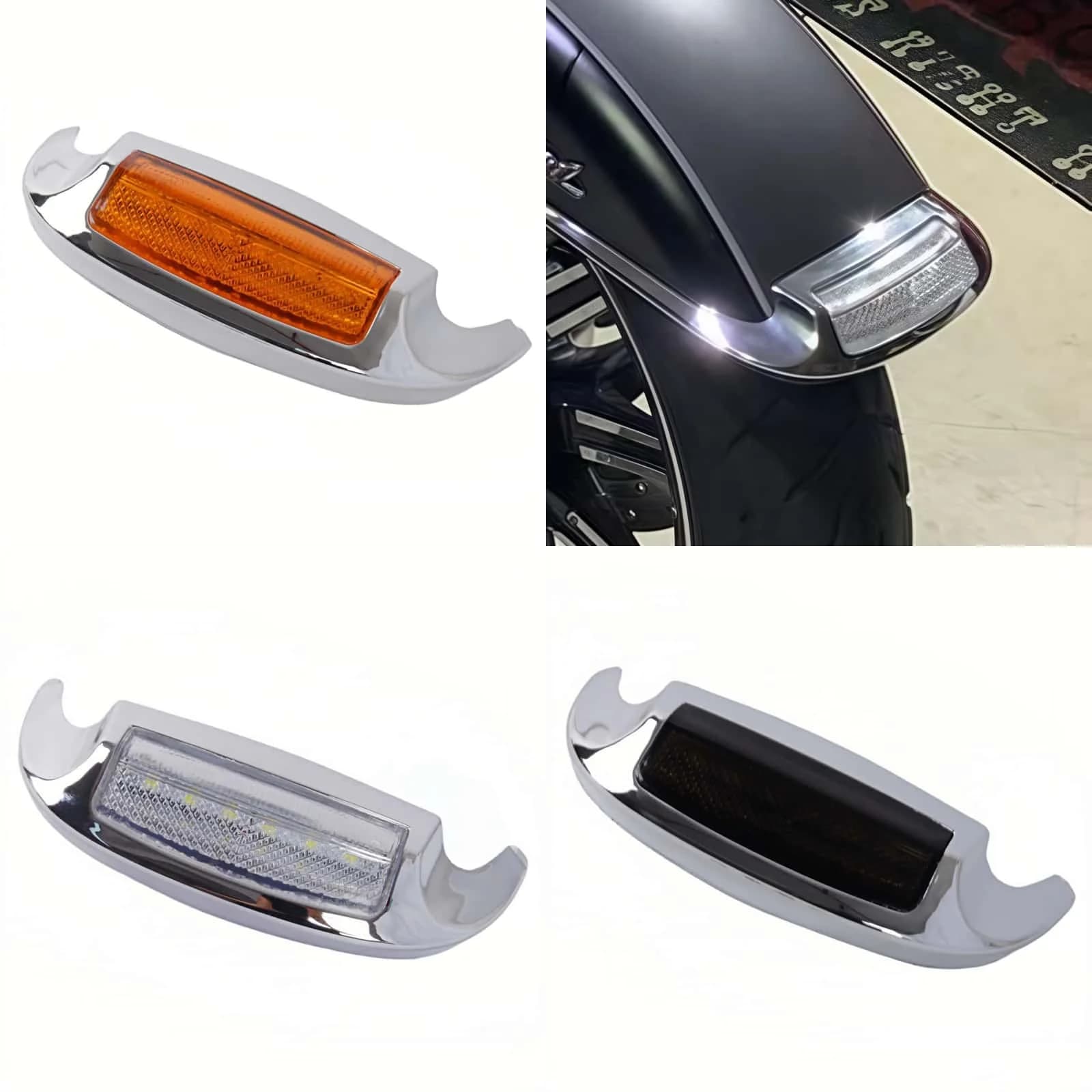 Front Fender Tip Lights Motorcycle Mudguard Trim Lamp For Harley Touring Electra Glide Ultra Classic Tri Limited FLHTK 2014-2023