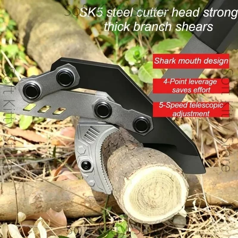 Telescopic Pruning Shears Alloy Steel Hedge Shears Wear Resistant Rust Proof Coarse Branch Scissors Household Gardening Tools