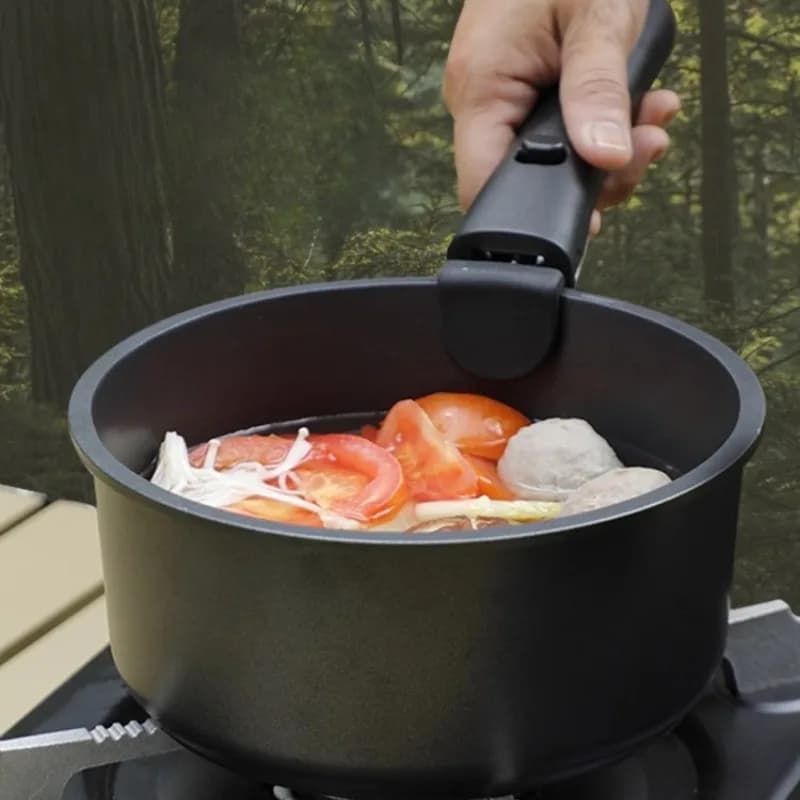 Outdoor Pots Set of camping pots Portable folding camping set for hot water Detachable handle for picnic