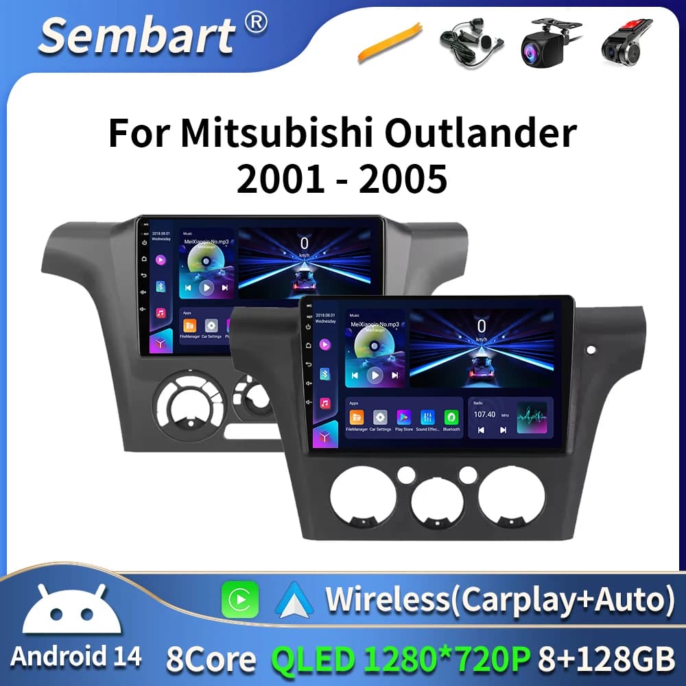 Android 16 Autoradio Carplay Per Mitsubishi Outlander Airtrek 1 2001 - 2008 Multimedia 4G Wifi GPS DVD 2 Din Autoradio Stereo