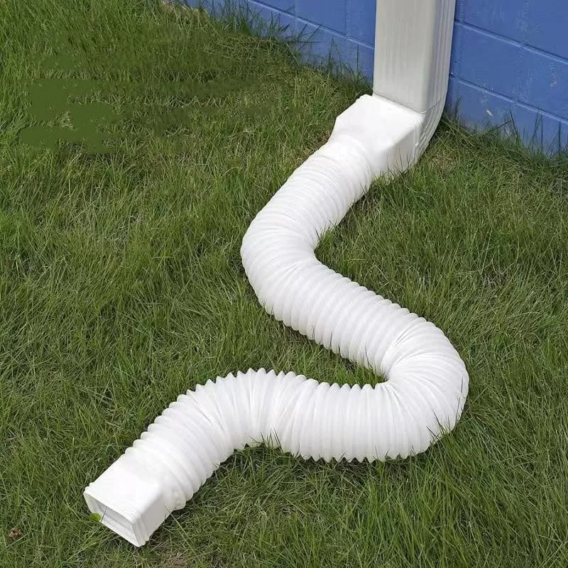 Drain Downspout Extender Rain Gutter Downspout Extension Flexible PE Extendable Drain Away Extender for Outdoor Villa Round