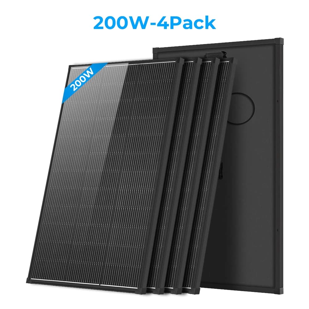 Off-Grid 200W 12V Solar Panel 18BB N-Type A+ Grade PV Module 25% Cell Efficiency IP68 Junction Box for Boat RV Camper Rooftop Household