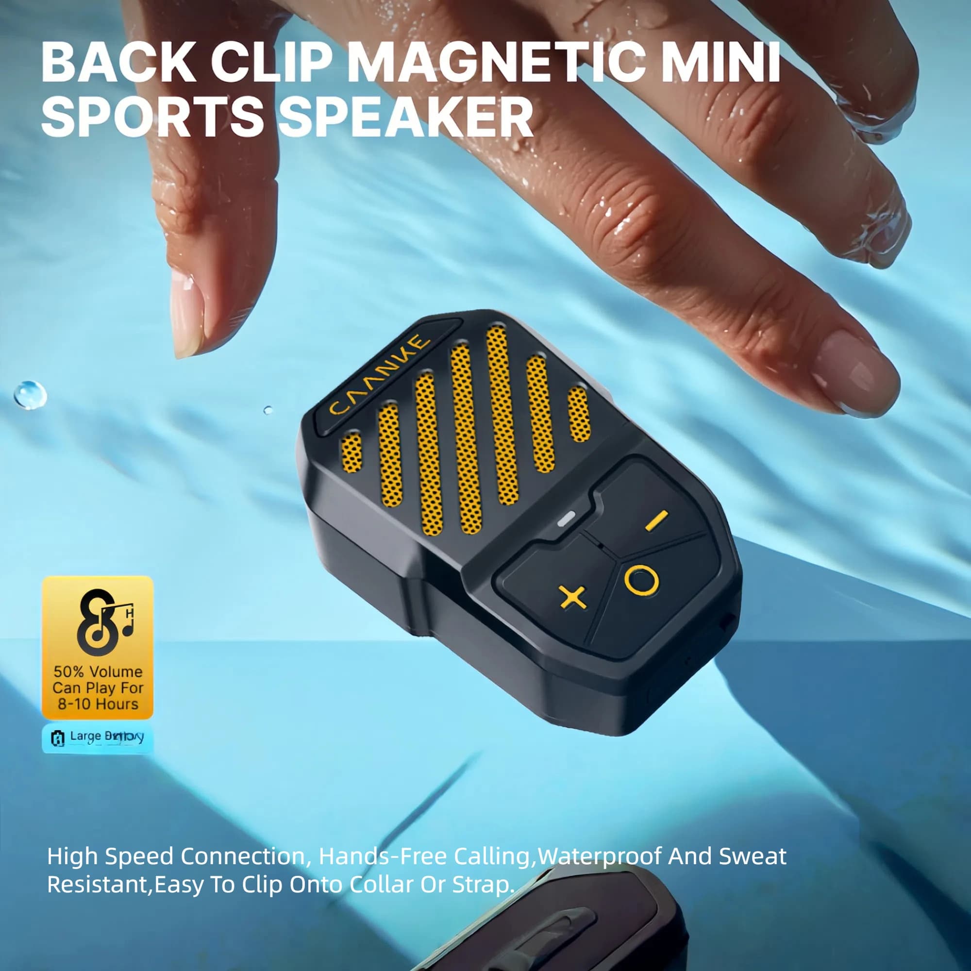 Altoparlante Bluetooth indossabile con clip Altoparlante portatile Bluetooth con microfono per chiamate in vivavoce Mini regali per uomo con riproduzione di 10 ore su 24