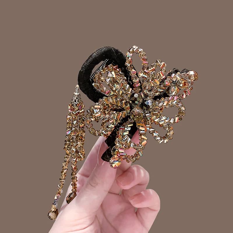 Medium Size Crystal Flower Shape Hair Clip, Versatile Decorative Shark Clasp, Woman Hair Clip, Hair Accessories