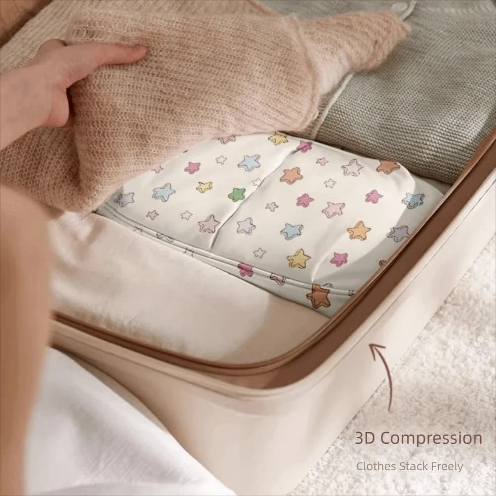 Handheld Underwear Storage Bag Folding Multiple Compartments Bra Storage Bag with Zipper Breathable Underwear Packing Cube