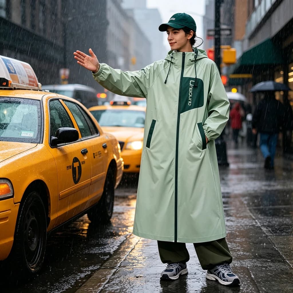 Tuta Antipioggia Extra Leggera Unisex con Pantaloni, Poncho Riflettente Lungo per E-Bike e Moto, Protezione da Pioggia Intensa