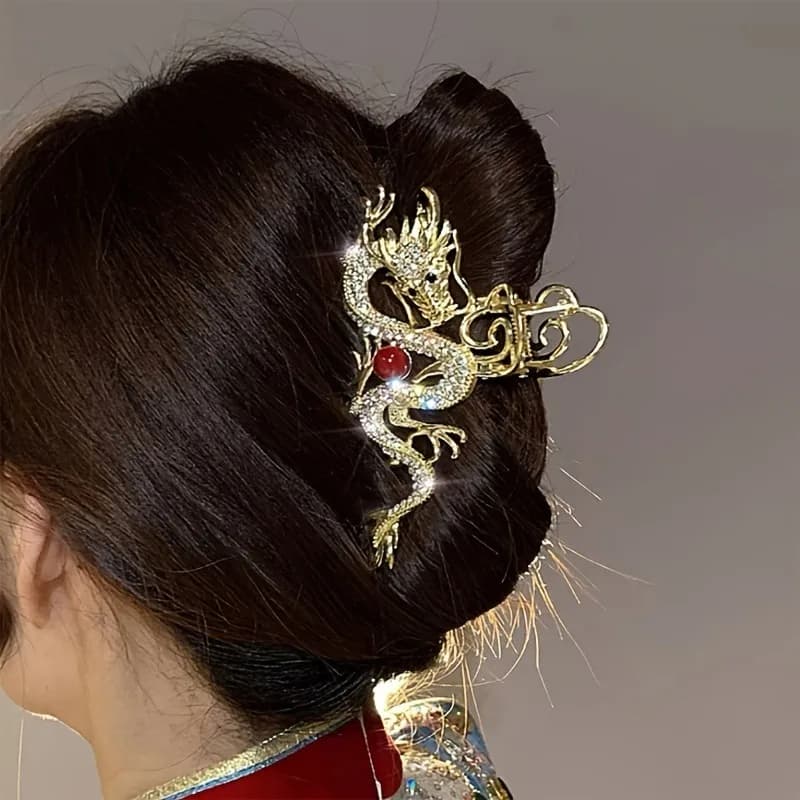 1pc stile cinese strass perla drago forcina marea nazionale artiglio clip per le donne squisite artigli per capelli intarsiati accessori regalo