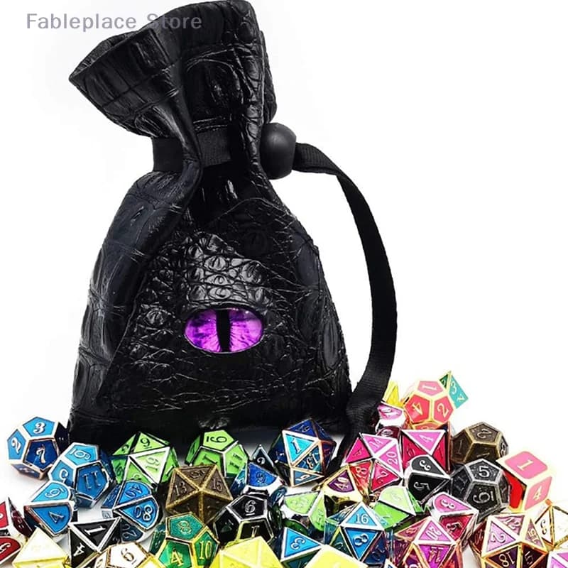 (Fa) Borsa per dadi con coulisse Custodia per dadi DND in pelle PU Tarocchi Borsa per carte Oracle Monete regalo Accessori per gioielli Borsa per dadi