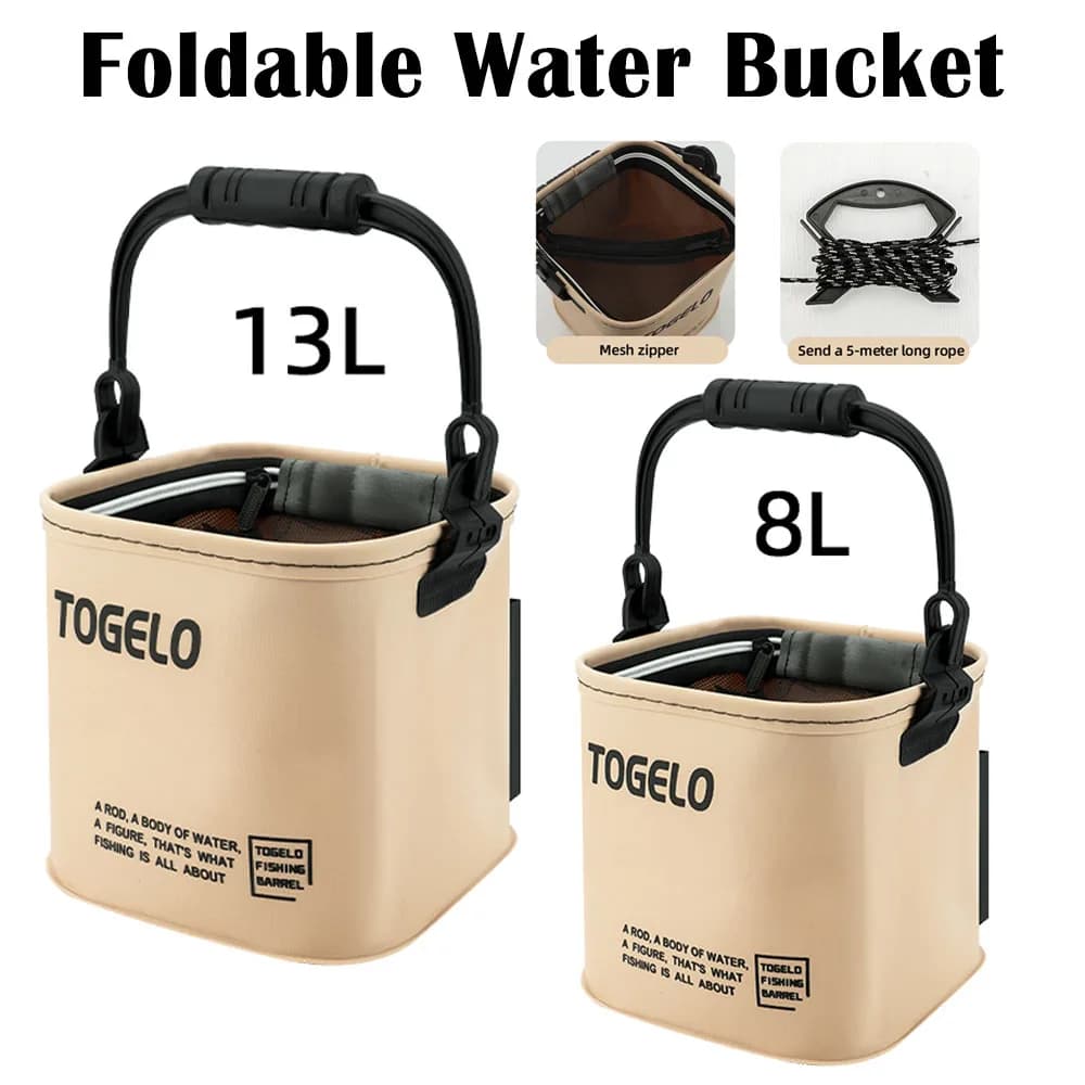 Bucket for Fishing, Live Fish Container, Integrated Network, Accessories and Fishing Equipment