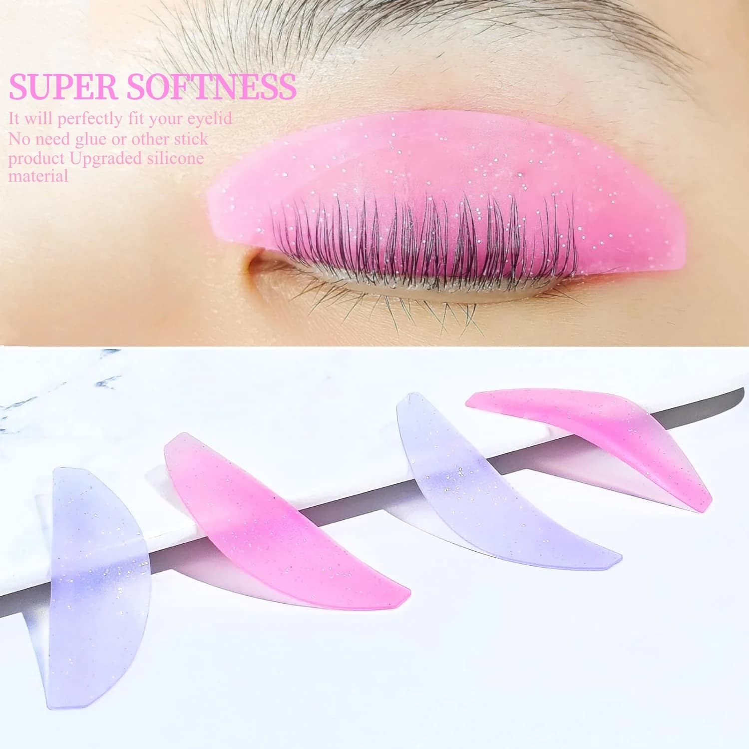 PERMANY 1 pair of shock absorbent bearings for lifting silicone eyelashes bearings for lifting Korean eyelashes flat for permanent eyelash lifting tool NO.1