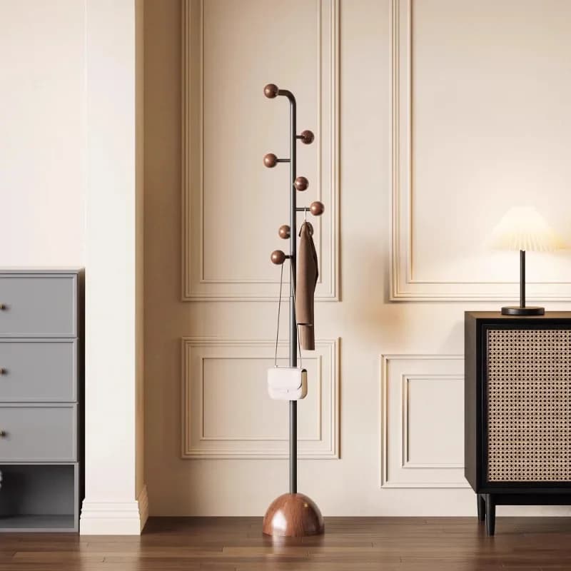 Nordic Solid Wood Retro Coat Rack Floor-standing Bedroom Entryway Clothes Hanger Living Room Home Furniture Percheros FYCR