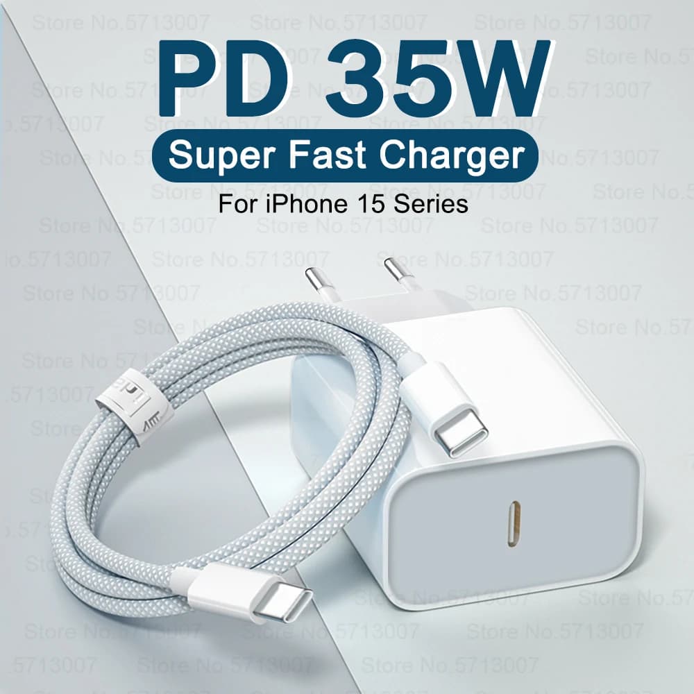 Caricabatterie rapido PD 35W per iPhone 15 Pro Max Cavo caricabatterie USB tipo C per accessori di ricarica rapida Xiaomi 14