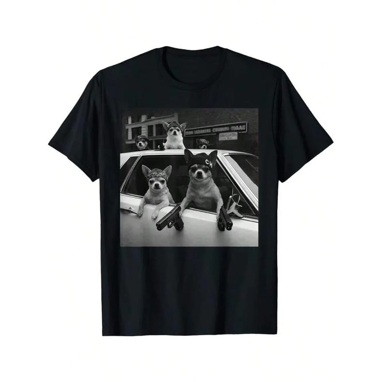 Funny Chihuahua Meme Chihuahua Gangster Dog Street Design T-Shirt