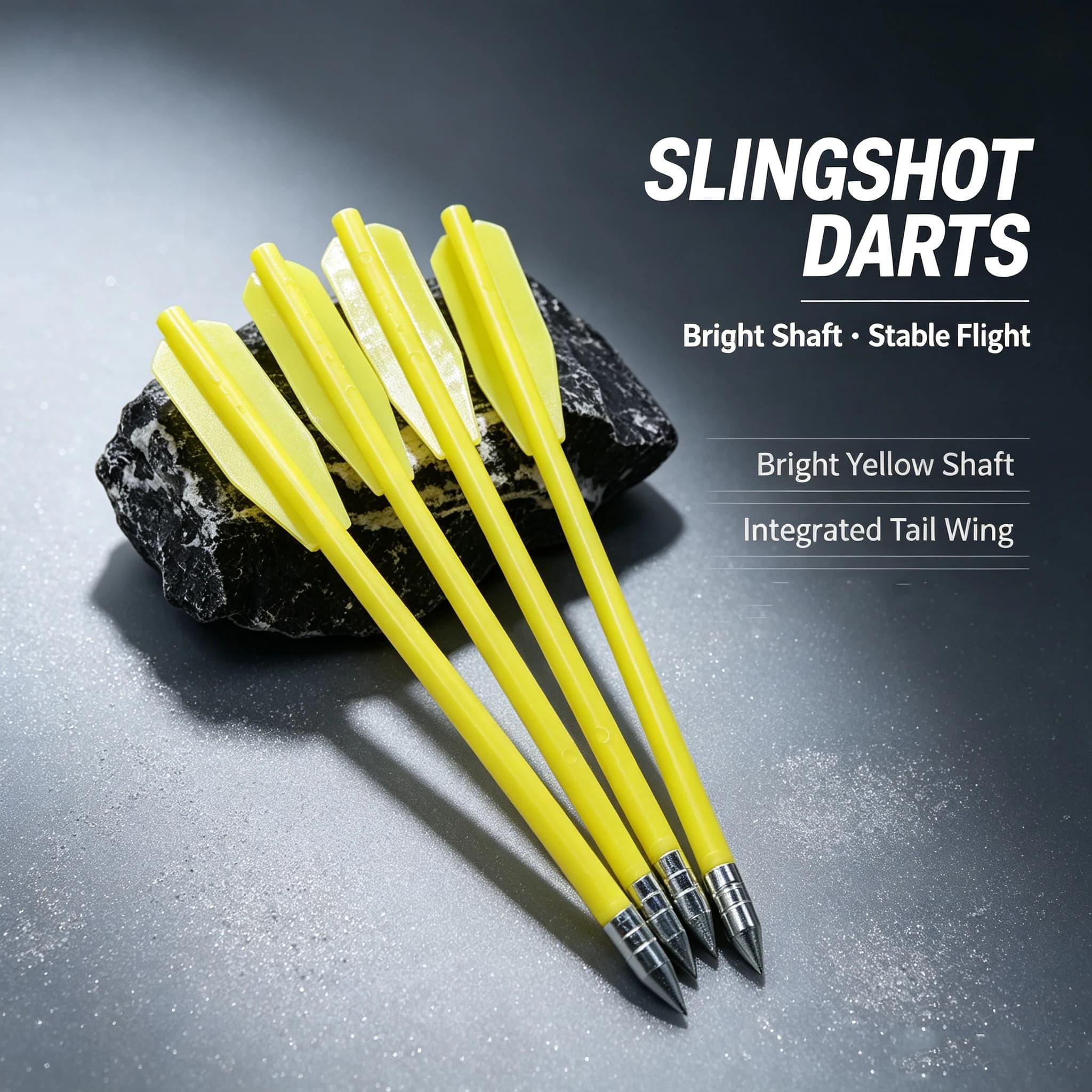 20/40Pcs Slingshot Darts Yellow Shaft Polygonal Stabilizer Fin Metal Tip Outdoor Target Practice
