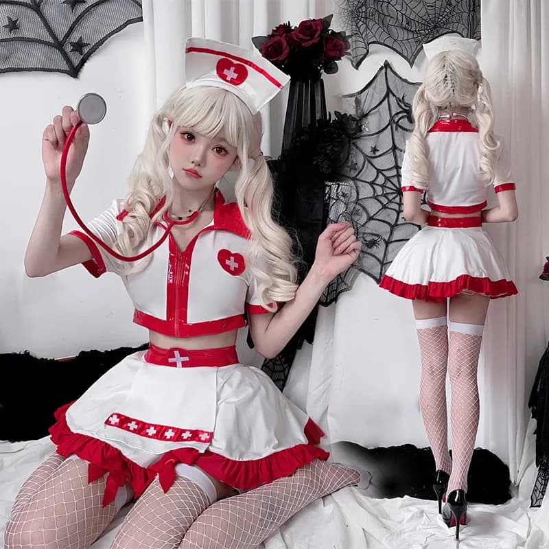 Abbigliamento da donna, costume sexy da infermiera, uniforme da medico taglie forti, vestito da infermiera, costume sexy da infermiera per Halloween e giochi di ruolo
