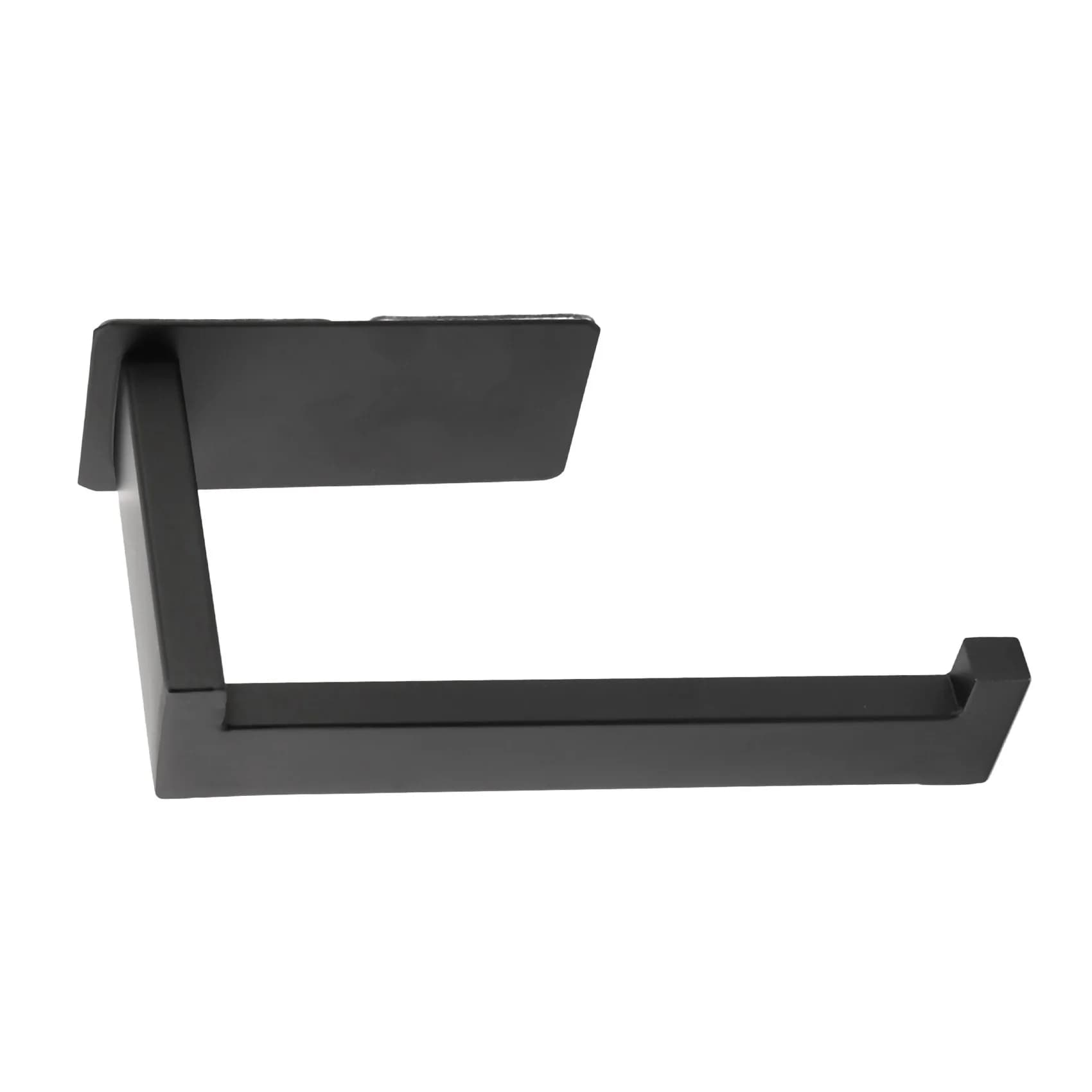 Matte Black Stainless Steel Self-Adhesive Toilet Paper Holder Wall Mount Roll Dispenser with 4 Hooks 14x7.5cm