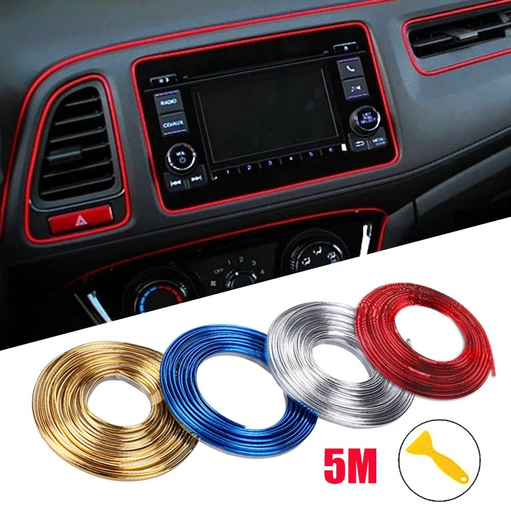 Decorazione modanatura Auto strisce flessibili 5M/1M modanature interne Auto copertura Auto Trim cruscotto porta Edgein Car-styling universale