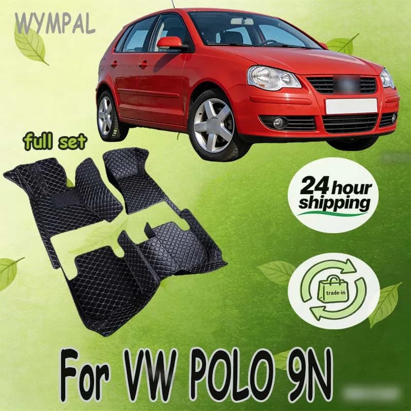 Tappetino per Auto in pelle di lusso personalizzato per VW POLO 9N 2002 2003 2004 2005 2006 tappetino per Auto Set completo accessori impermeabili per donna