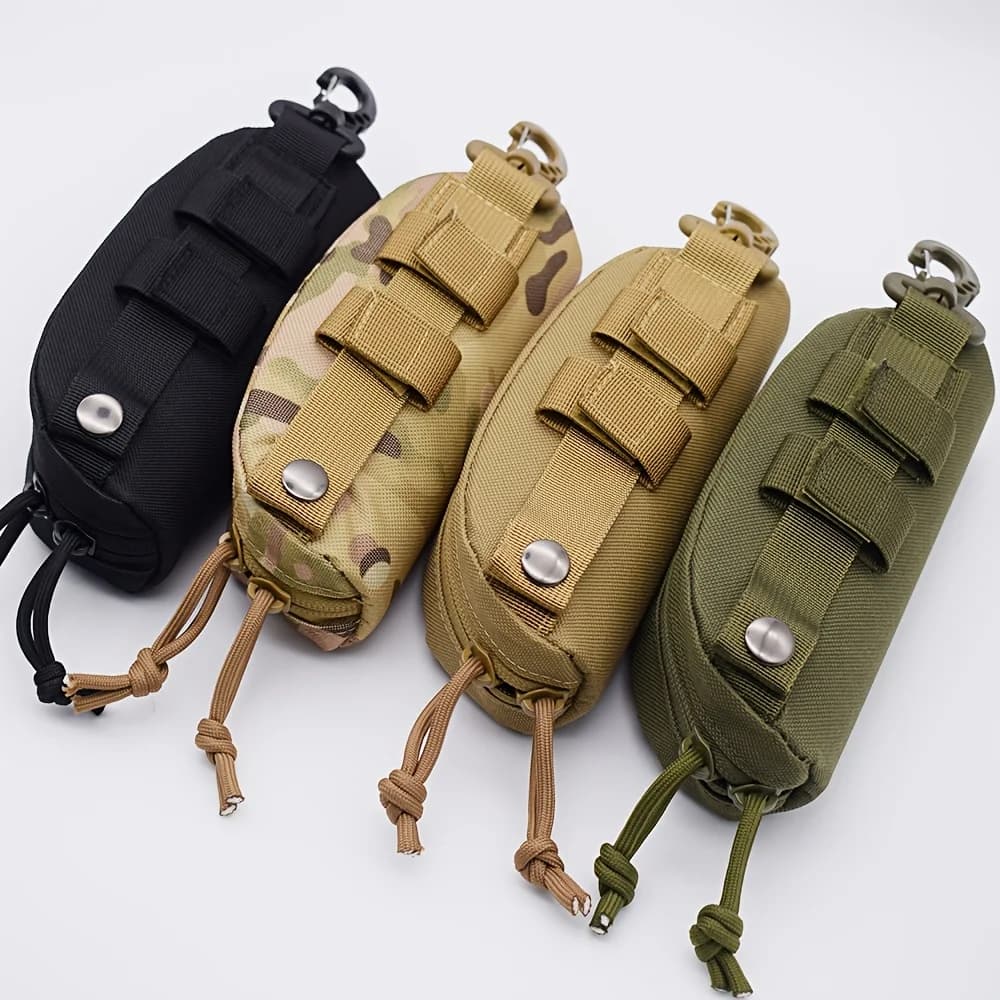 Tactical Nylon Glasses Case EDC Waist Pack Purse Outdoor Army Hunting Hiking Eyeglasses Storage Pouch Utility Belt Bag With Hook