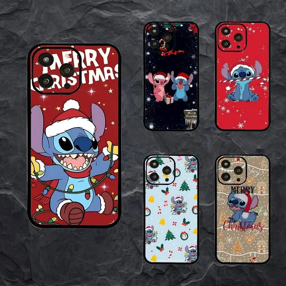 D-Disney-Stitch Christmas Phone Case For IPhone 17/16/15/13/14 Pro Max/ 11Plus/X/Xr/Xs Max/12mini