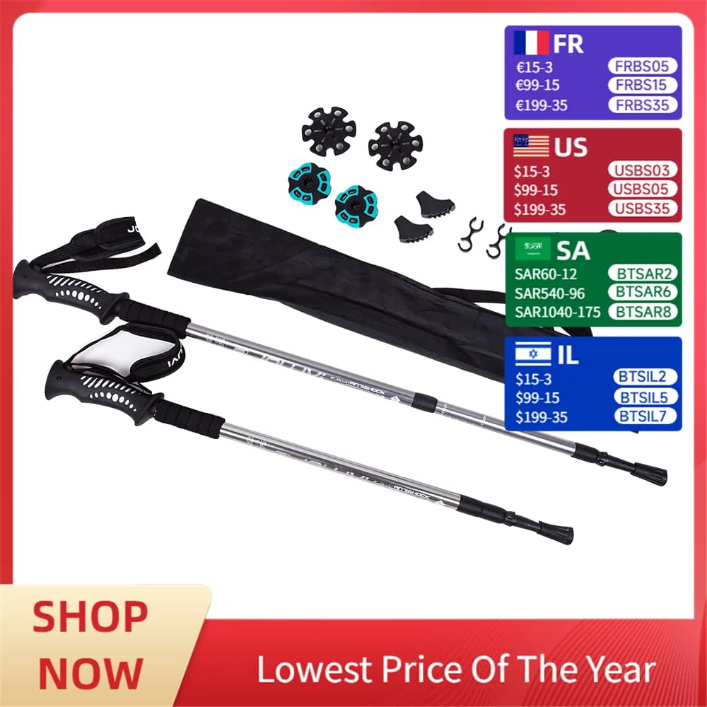7075 High Quality Ski Poles Foldable Trekking Pole Carbon Aluminium Nordic Walking Sticks Walking Pole Trekking