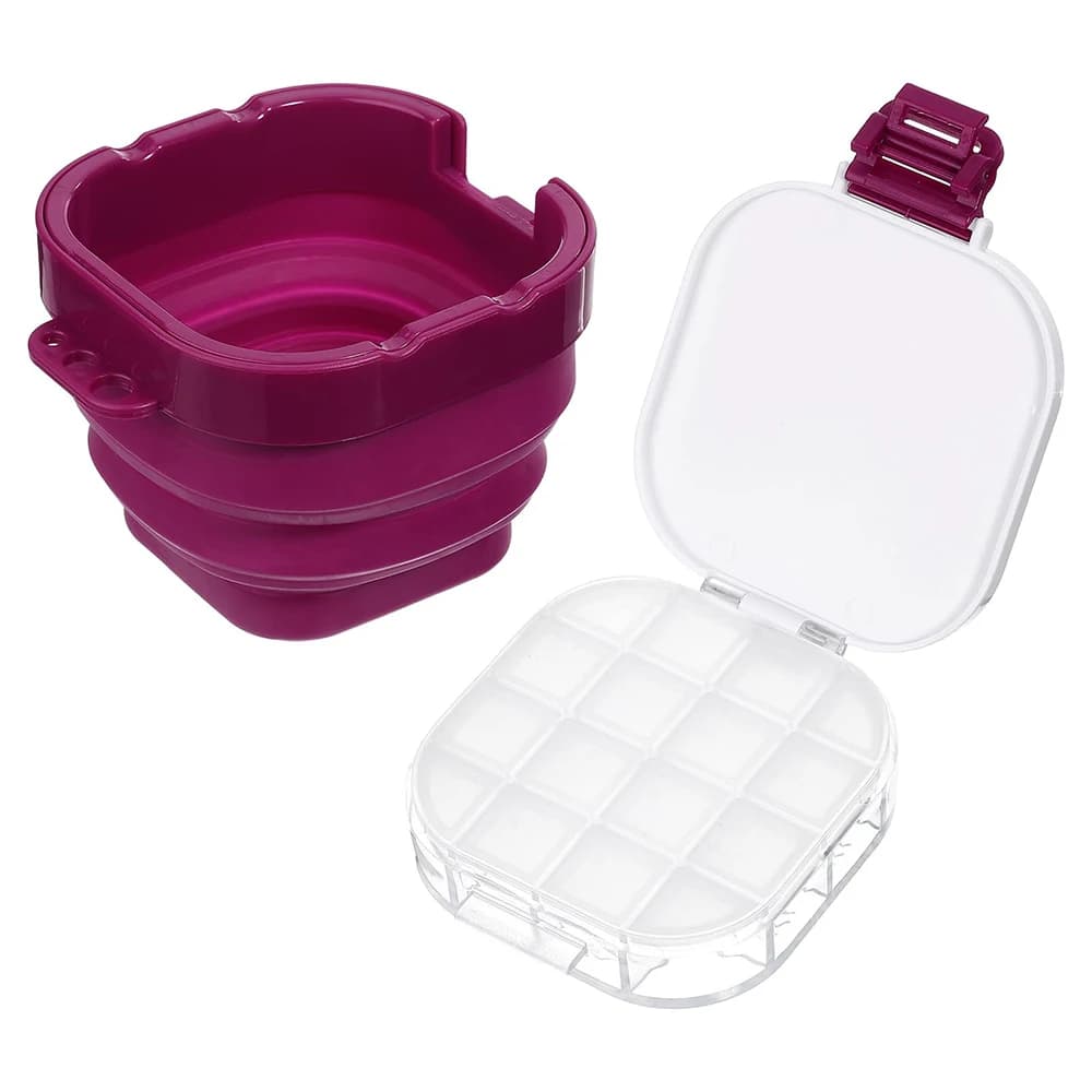 Airtight Paint Saver Storage Palette Box, 16-Well Palette Box with Lid, Include Paint Brush Basin, Perfect for Gouache, Acrylic