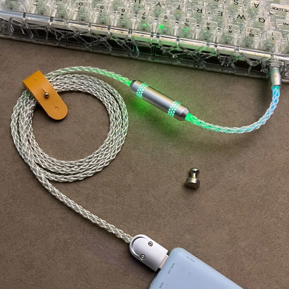 Magnetic Nail Induction RGB Gradient Switch Light Single Crystal Copper 8-strand Wire 8K Magnetic Axis Mechanical Keyboard Wire
