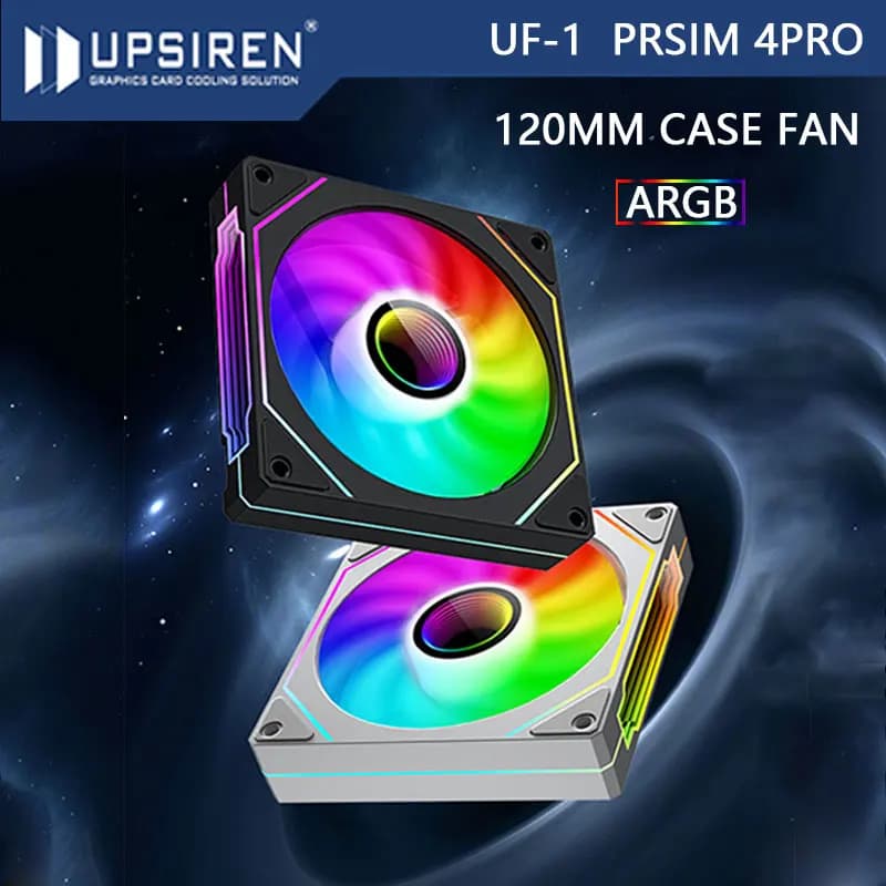 UPSIREN UF-1 PRISM 4 PRO Computer Frame Fan 12 cm ARGB 4 pin PWM Silent Cooling Fan 12 V Large Air Volume 45.2 CFM/600-1500 RPM
