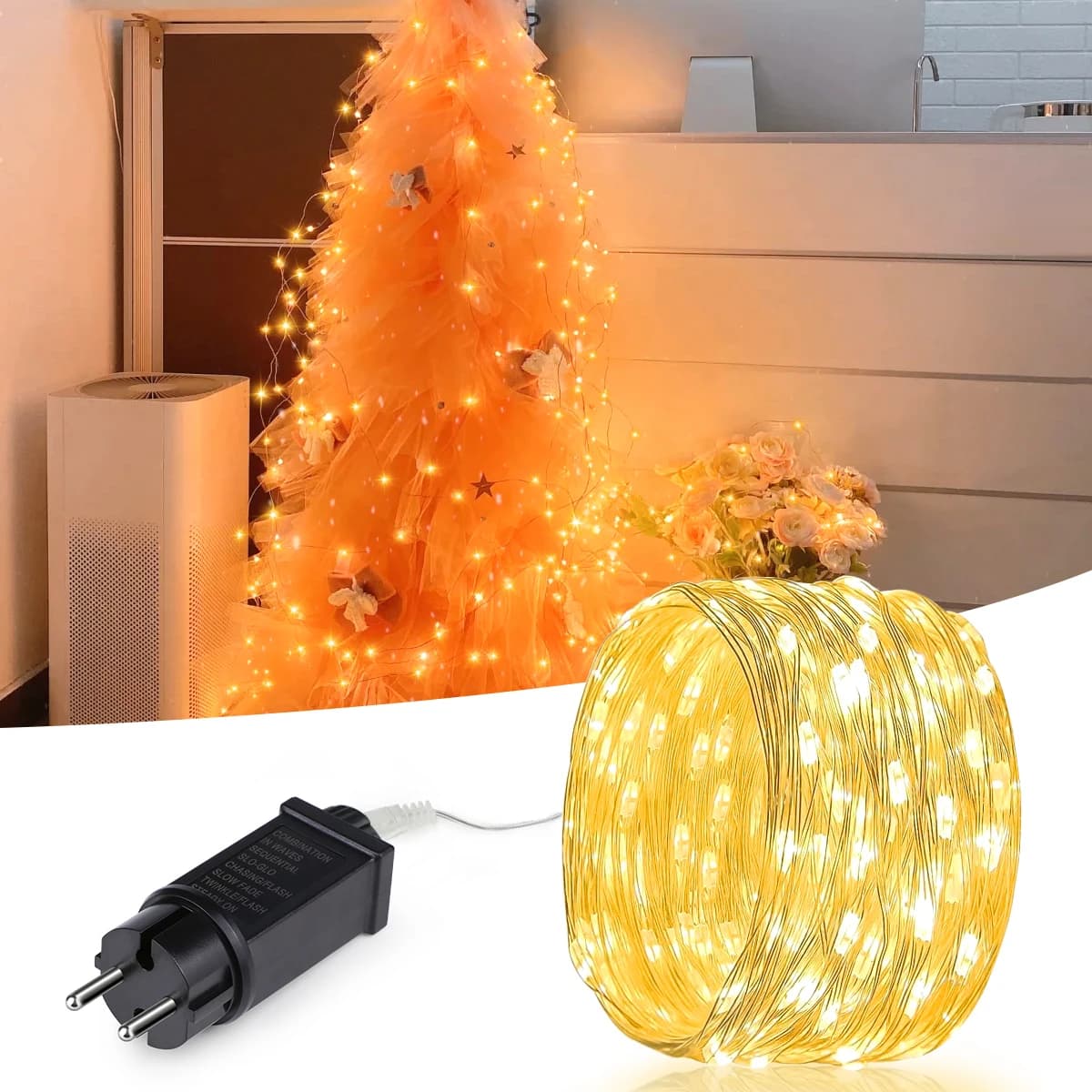 10M-100M LED String Fairy Light 220V Alimentatore UE Impermeabile Ghirlanda da giardino esterno Vacanza Matrimonio Decorazione natalizia Lampada