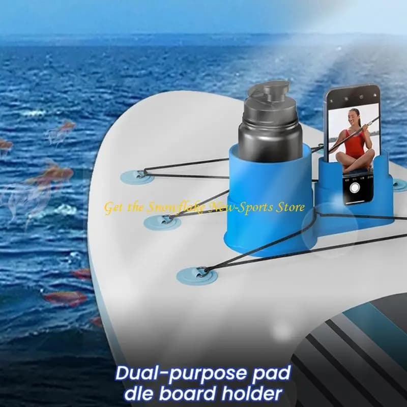 E56D Double Compartment Kayak Drink And Phone Holder Soft Silicone Beverages Holder For Paddles Board And Canoes Accessories