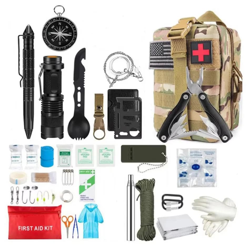 Outdoor Gear Emergency Kits Survival First Aid Kit Survival Full Set Molle Trauma Bag Camping Hiking IFAK Adventures Bag