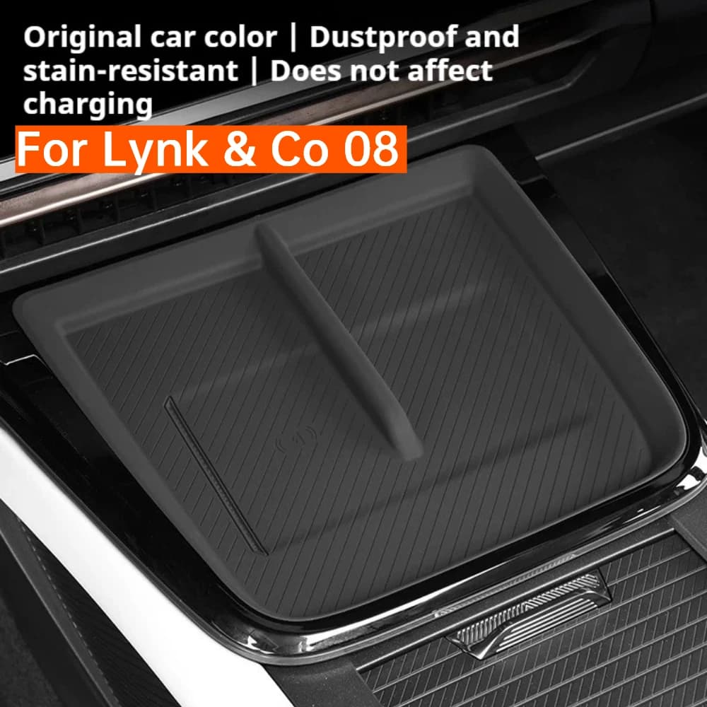 For Lynk & Co 08 Silicone Wireless Charging Non Slip Mat Door Slot Storage Pad Interior Modification Accessories