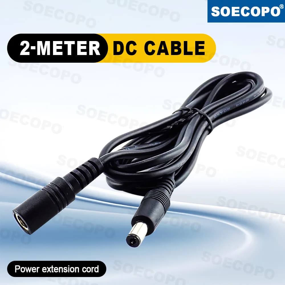 SOECOPO Cavo di prolunga CC da 2 metri per pannelli solari e dispositivi multipli come telecamera IP, CCTV, insegne LED, router