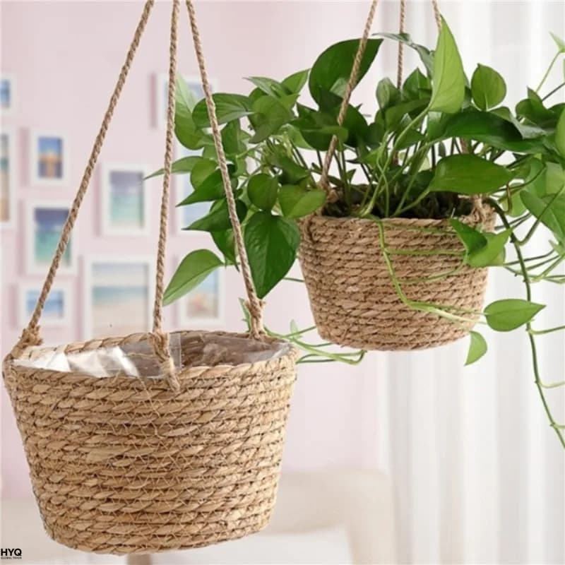 Garden Hanging Flower Basket Macrame Pot Holder for Plants Braided jute corda for indoors and outdoors Potholder for plants Clothes rack Home decoration