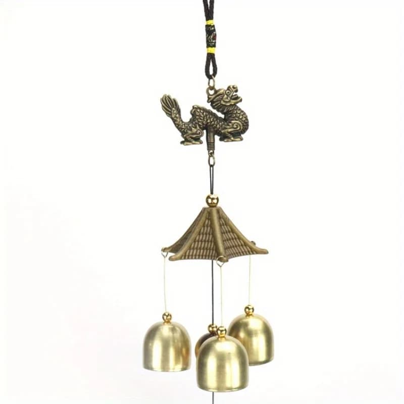 1PC Antique Metal Chinese Dragon Bronze Wind Bell Hanging Feng Shui Shop Doorbell Hanging Wind Chime Buddha