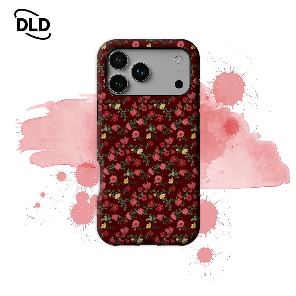 Custodia per telefono floreale rosso sanguigno per custodia magnetica per iPhone 17 16 15 14 Pro Max Plus, custodia robusta a strato singolo/doppio