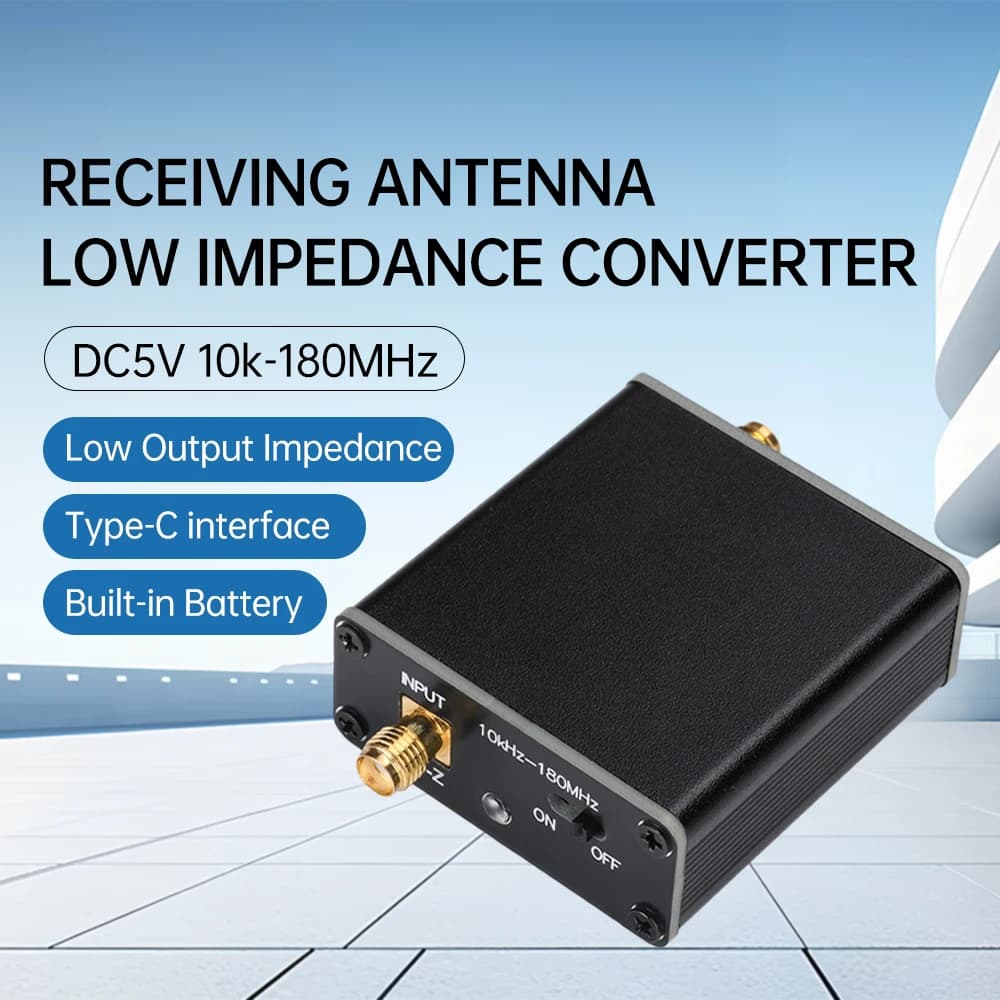 Convertitore Antenna DC 5V 10k-180MHz Convertitore a bassa impedenza per la Ricezione di Antenna per Radio Walkie Talkie Tipo-C