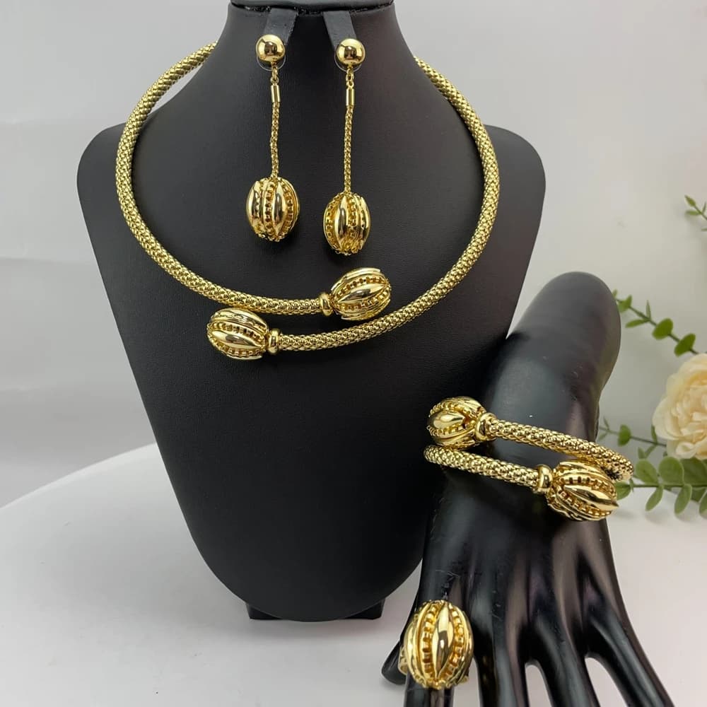 Ultimo Modello di Collana Brasiliana Squisita Fatta a Mano, Accessori per Matrimoni e Feste, Set di Gioielli alla Moda per Donne FHK28360