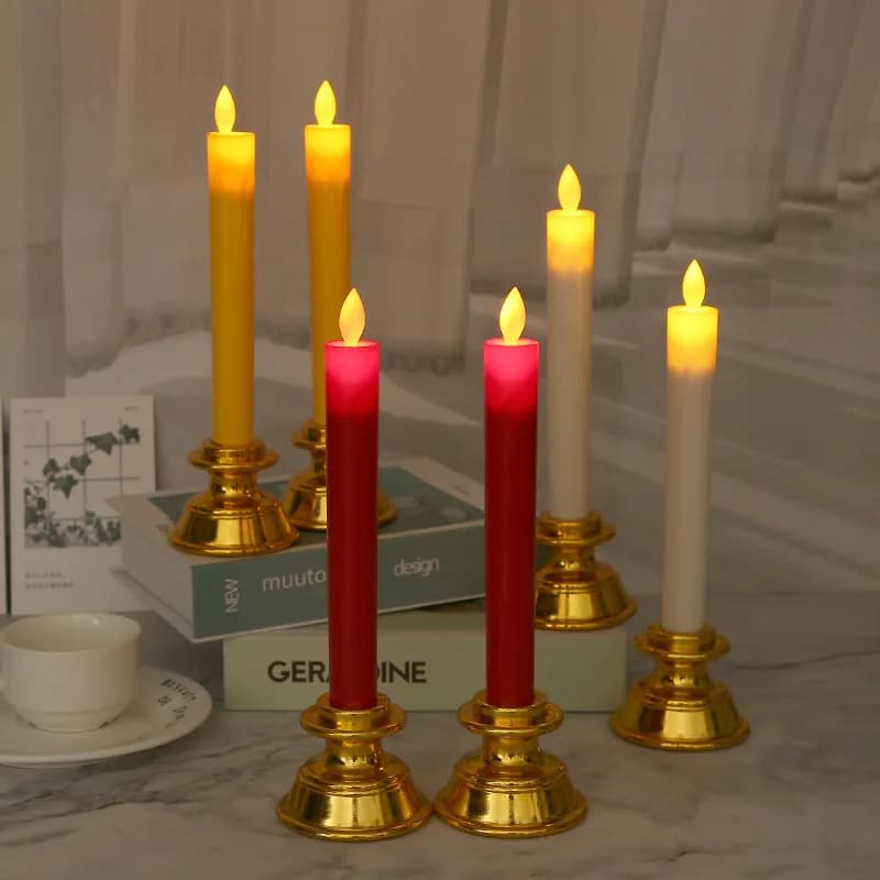 LED candle with shimmering light without flame USB plug-in electronic candlelight prayer decoration in church for wedding holidays