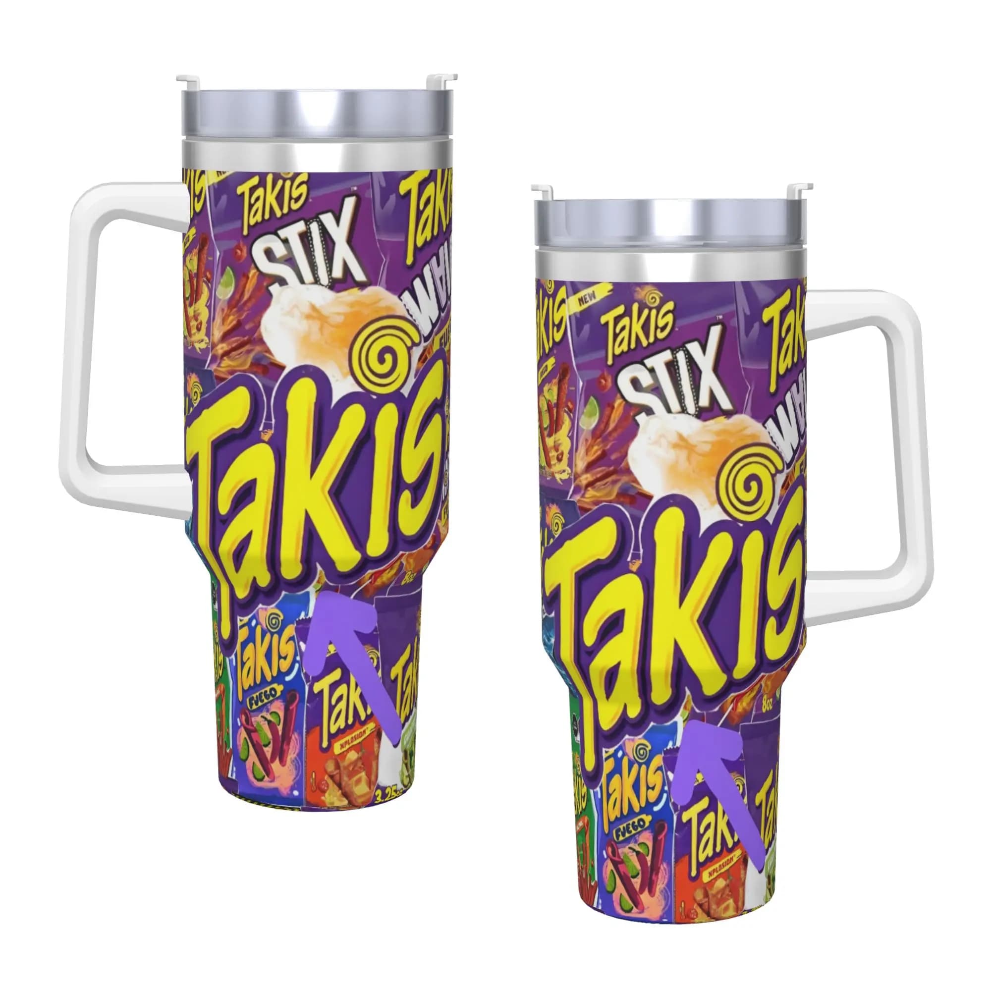 Borraccia Termica Personalizzabile in Acciaio Inox per Campeggio e Auto, Stile Takis Chili Chips