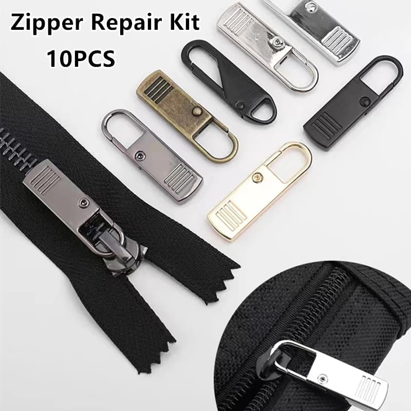 5/10PCS cerniera istantanea universale Kit di riparazione cerniera fissa istantanea sostituzione Zip Slider denti salvataggio nuovo Design per cucire fai da te