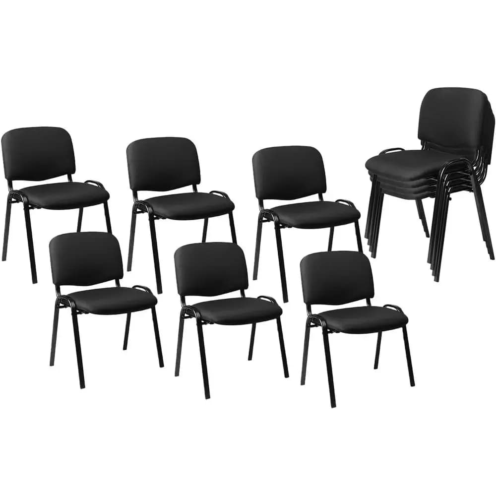 Sedie Impilabili per Sala d'Attesa con Cuscini Spessi (Confezione da 10)
