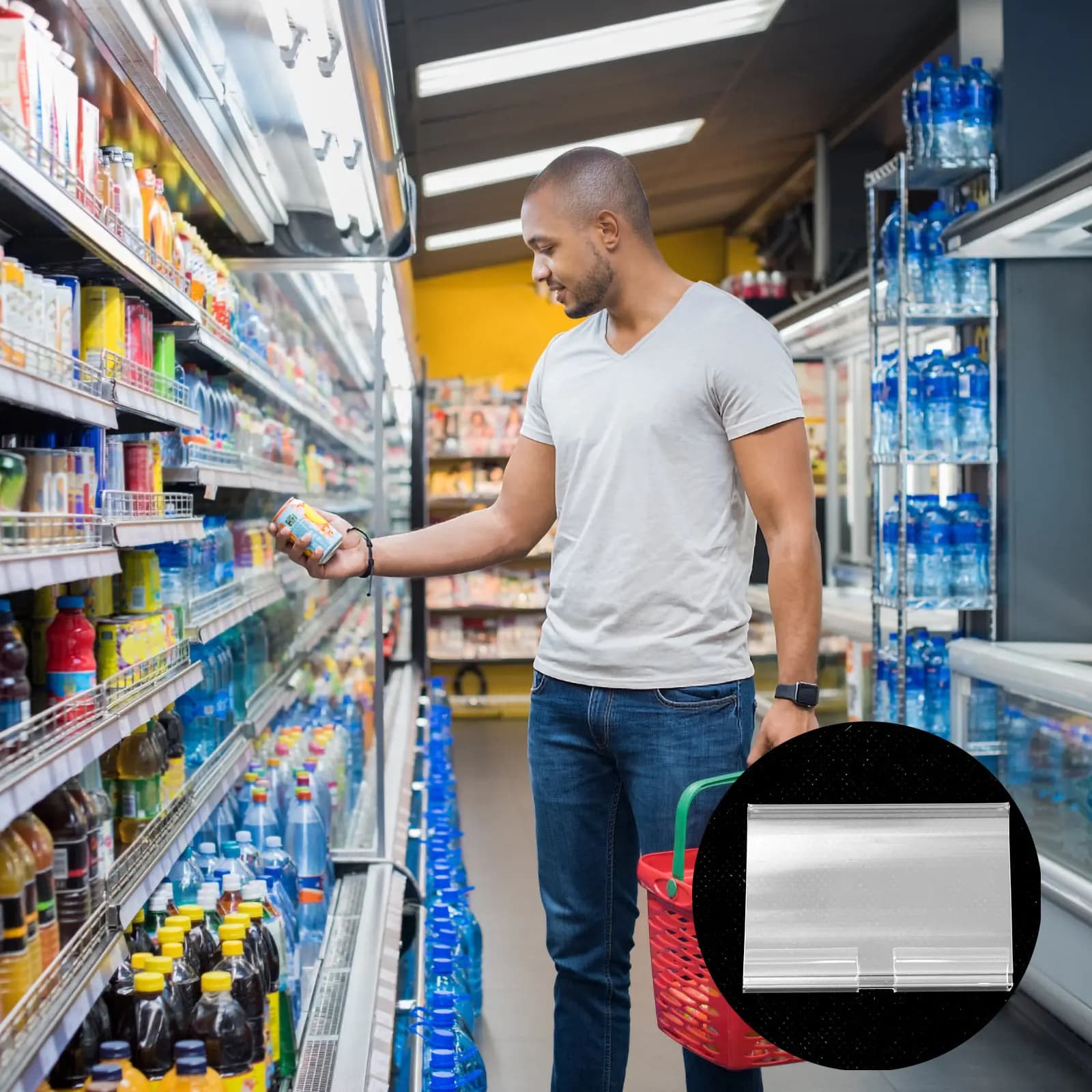 60 Pezzi Porta Etichette Prezzo Trasparenti per Supermercati e Negozi, Facili da Installare e Rimuovere, Display Visivo Chiaro
