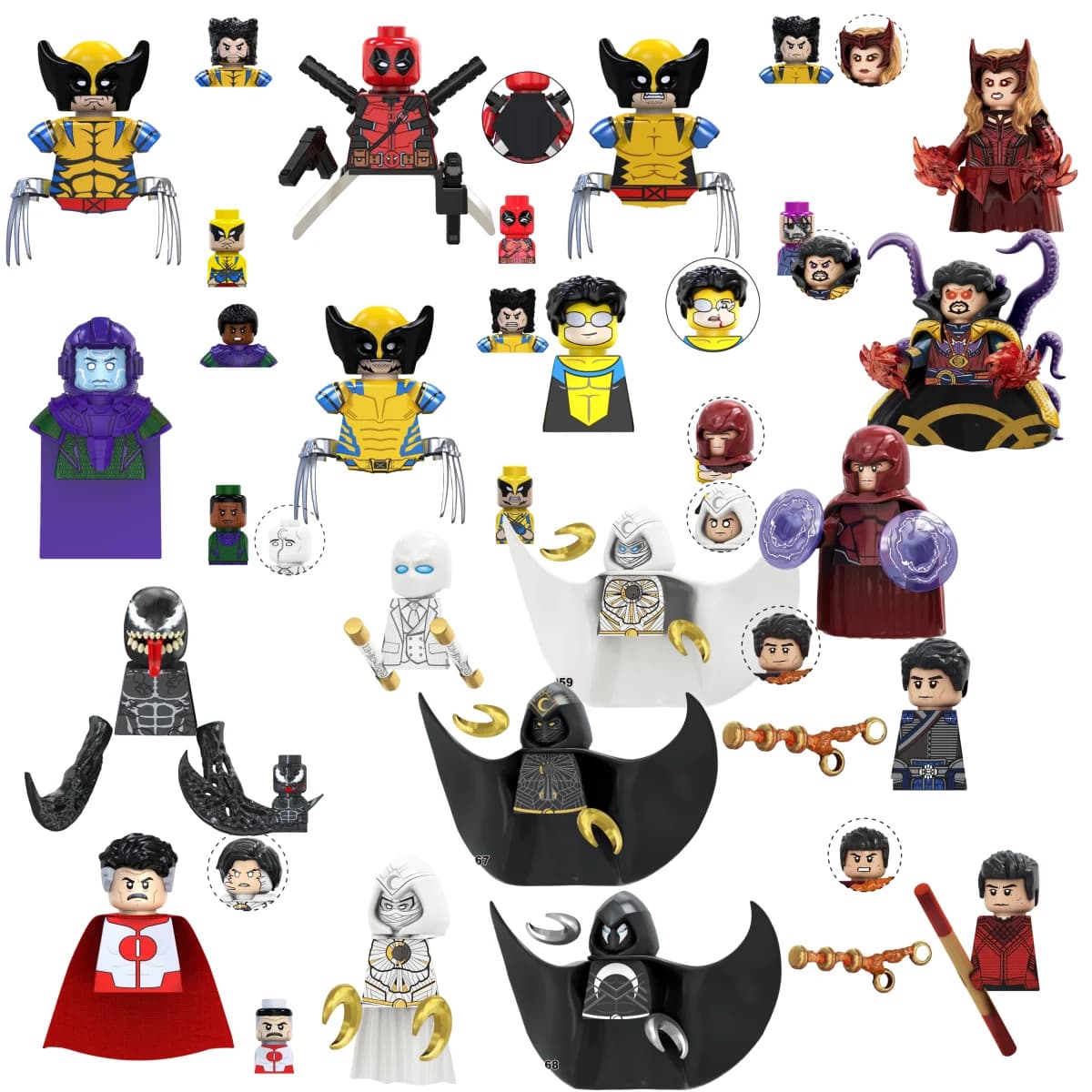 Blind Box Mini Blocchi da Costruzione TV6208 Personaggi Big Goblin Spiderman Iron Man Venom Captain Hawk Deadpool Armatura Regalo di Natale Giocattolo